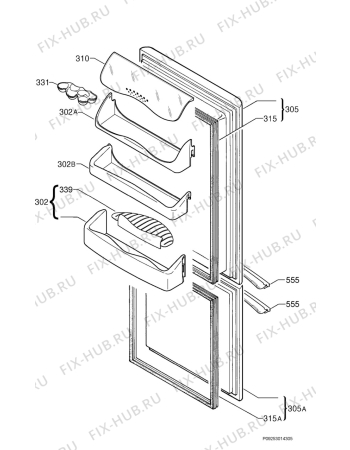 Взрыв-схема холодильника Zanussi Electrolux ZK19/9R4 - Схема узла Door 003
