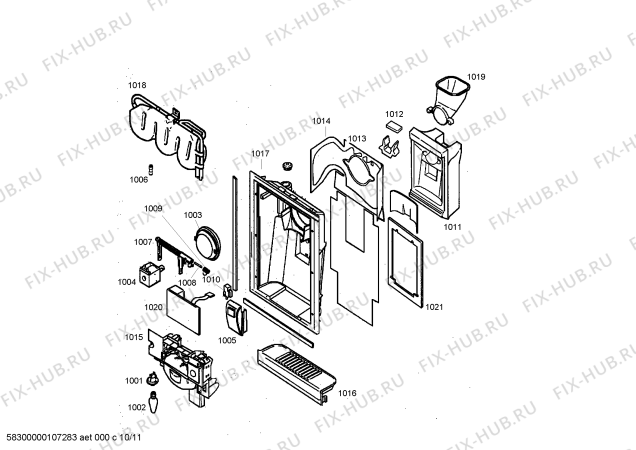 Схема №6 KGU66920 с изображением Шланг для холодильника Siemens 00266754