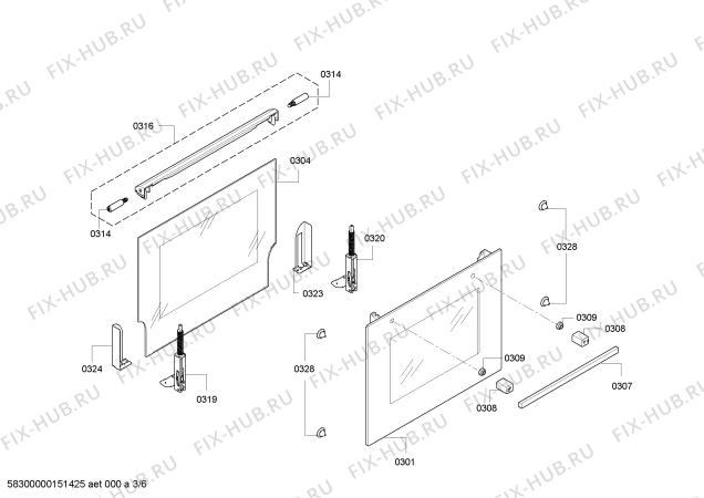 Схема №1 CH130210 с изображением Внешняя дверь для плиты (духовки) Bosch 00681716