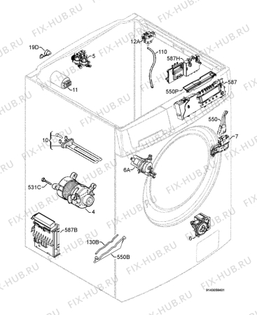 Взрыв-схема стиральной машины Electrolux EWW167580W - Схема узла Electrical equipment 268