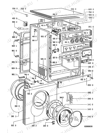 Взрыв-схема стиральной машины Hanseatic WD 1200 A-D HANSEATI - Схема узла