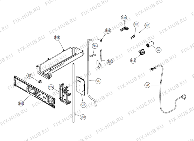 Схема №1 MDE 9901   -AES (900002627, TD44A) с изображением Декоративная панель для стиральной машины Gorenje 348841