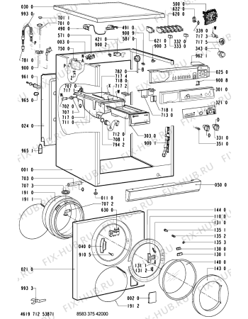 Схема №1 WA 4140-IL с изображением Тумблер для стиральной машины Whirlpool 481228218864