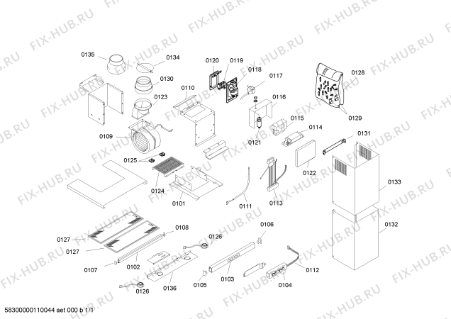 Схема №1 CD96370 с изображением Планка для вытяжки Bosch 00443218