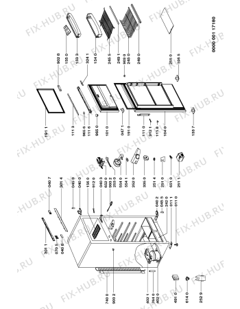 Схема №1 ARL 629/G/N RD40 с изображением Корпусная деталь для холодильной камеры Whirlpool 481246088237