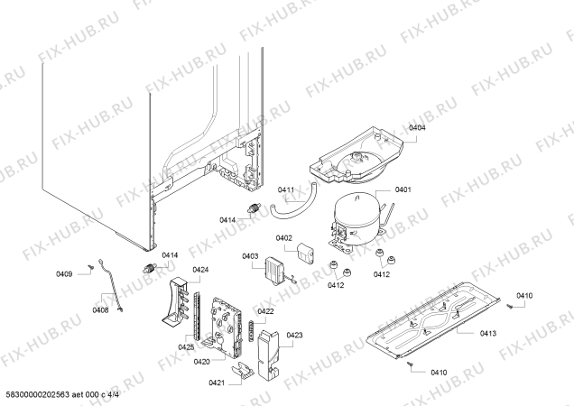 Взрыв-схема холодильника Siemens KG39NAX31R Siemens - Схема узла 04