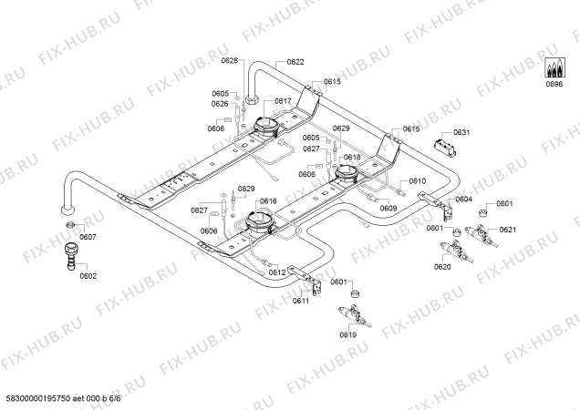 Схема №4 HGV425123S с изображением Ручка выбора температуры для плиты (духовки) Bosch 00628119