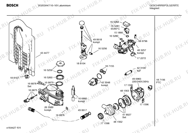 Схема №4 SGI43E17EU с изображением Крышка для посудомойки Bosch 00422692
