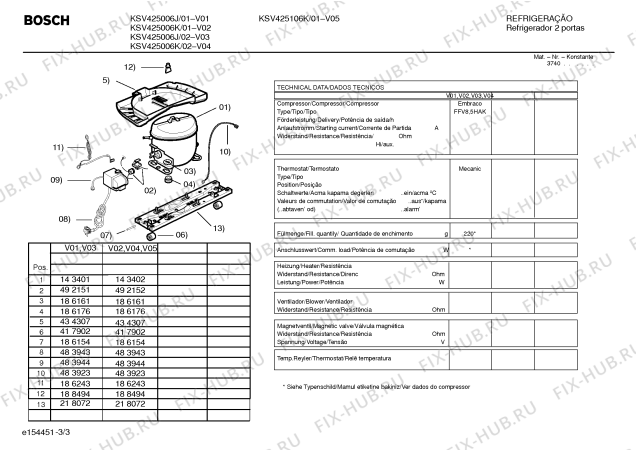 Взрыв-схема холодильника Bosch KSV425106K BOSCH - Схема узла 03