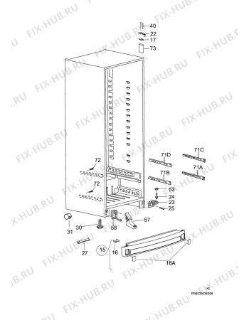 Взрыв-схема холодильника Electrolux ERF8000W - Схема узла C10 Cabinet