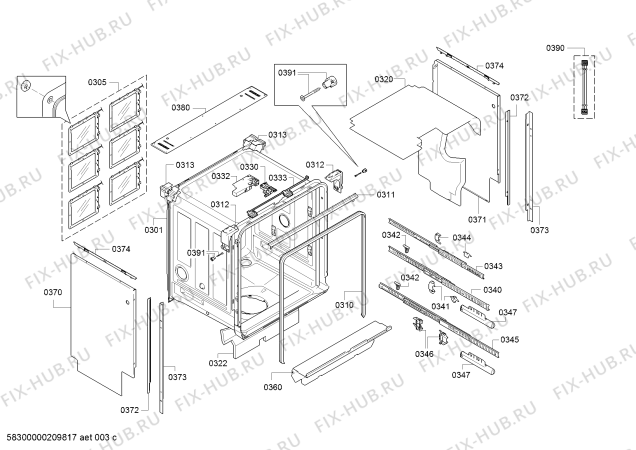 Взрыв-схема посудомоечной машины Gaggenau DF481561F - Схема узла 04