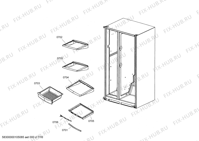 Схема №5 SK535263 с изображением Вставка для холодильника Bosch 00603285