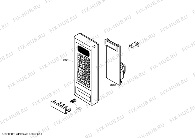 Схема №3 HMB8050 с изображением Набор кнопок для плиты (духовки) Bosch 00608389