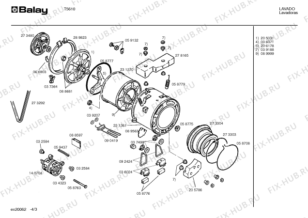 Схема №1 T5628 с изображением Бак для стиральной машины Bosch 00231381