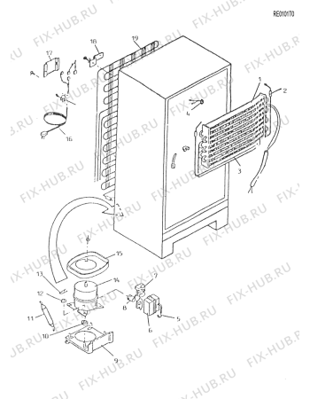 Схема №1 PRD15B68 (TR51061) с изображением Корпусная деталь для холодильника Indesit C00171155