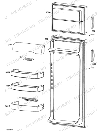 Взрыв-схема холодильника Rex Electrolux RRD28302W - Схема узла Door 003