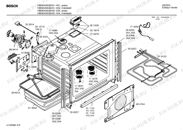 Схема №1 HBN6450GB с изображением Инструкция по эксплуатации для духового шкафа Bosch 00526834