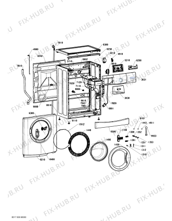 Схема №1 AWC 5129 с изображением Электромотор для стиралки Whirlpool 480111103817