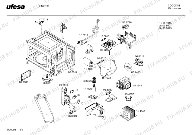 Схема №1 HMO190 с изображением Блок подключения для микроволновой печи Bosch 00177118