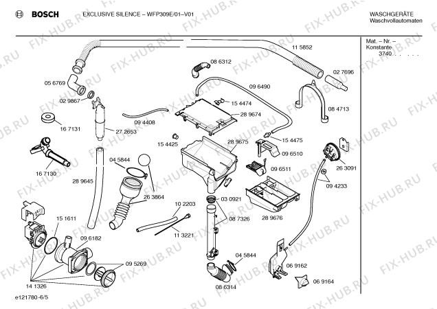 Схема №2 WFP309E EXCLUSIV SILENCE с изображением Ручка для стиральной машины Bosch 00269299