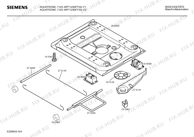 Схема №1 WP71230FF, AQUATRONIC 7123 с изображением Панель управления для стиралки Siemens 00273499