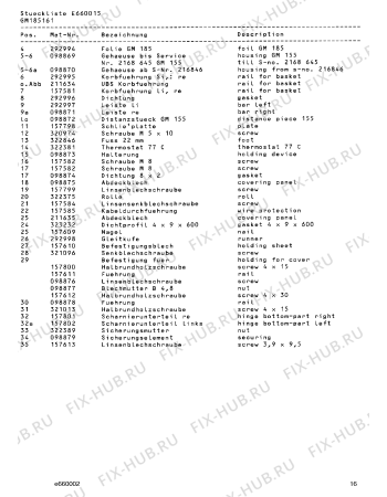 Схема №4 GM185160 с изображением Декоративная планка для посудомоечной машины Bosch 00293277