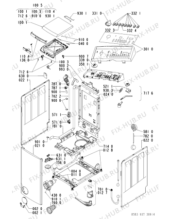 Схема №1 WATE 9378/1 с изображением Микромодуль для стиралки Whirlpool 481221479314