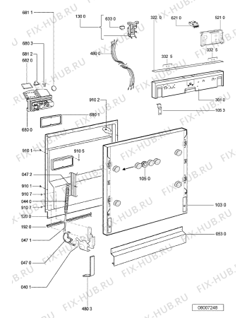 Взрыв-схема посудомоечной машины Whirlpool LPR601 (F091614) - Схема узла
