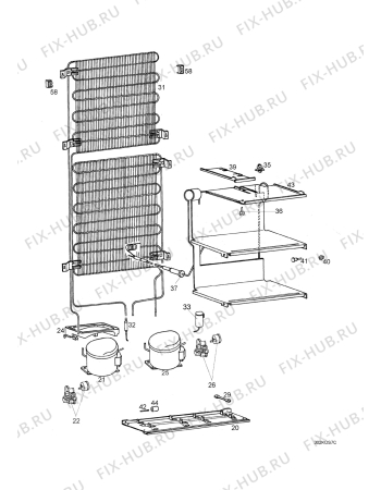 Взрыв-схема холодильника Zanussi ZK24/11AGO - Схема узла Cooling system 017