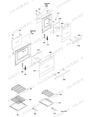 Взрыв-схема плиты (духовки) Zanussi ZCM1031X - Схема узла Section 3