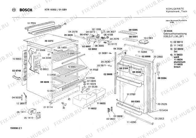 Схема №1 0701174682 KTL171 с изображением Внутренняя дверь для холодильника Bosch 00202953