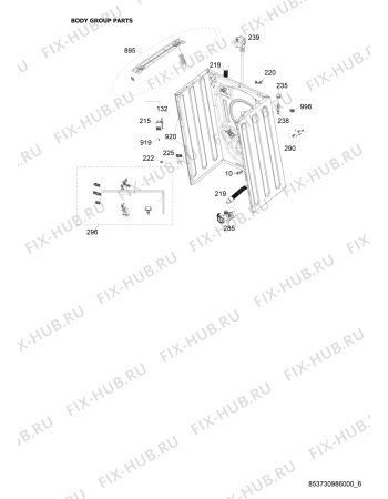 Взрыв-схема стиральной машины Whirlpool AWG 5081/B - Схема узла