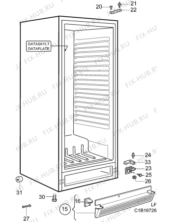 Взрыв-схема холодильника Aeg 2873-6KA - Схема узла C10 Cabinet