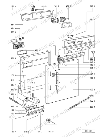 Схема №2 ADG 714/2 WH с изображением Обшивка для посудомоечной машины Whirlpool 481945319968