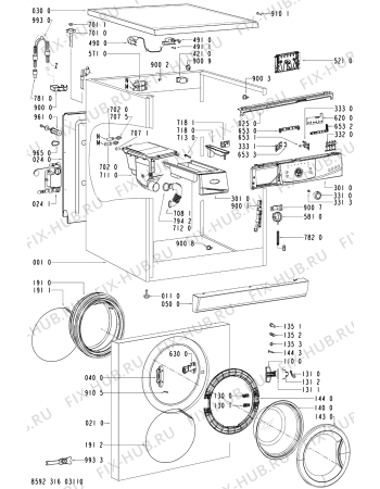 Схема №1 AWO 5125 с изображением Декоративная панель для стиралки Whirlpool 481245216847