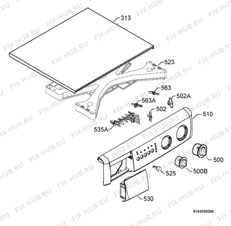 Взрыв-схема стиральной машины Zanussi FCS725C - Схема узла Command panel 037