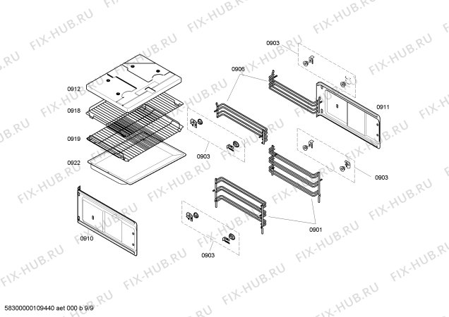Схема №4 U1722N0GB с изображением Панель управления для плиты (духовки) Bosch 00443995