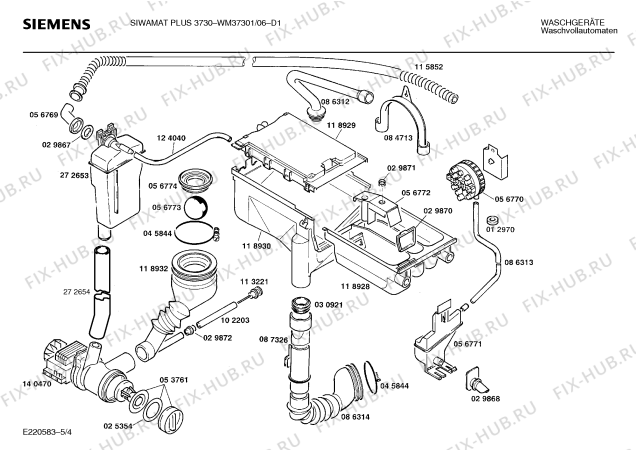 Схема №1 WM37301 SIWAMAT PLUS 3730 с изображением Панель управления для стиральной машины Siemens 00273960