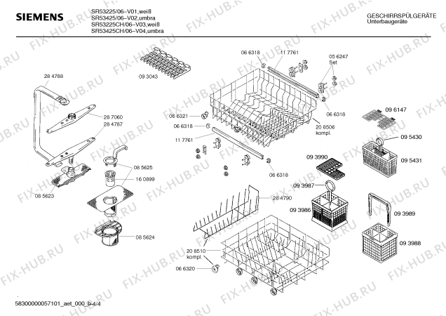 Схема №1 SR53425 с изображением Кнопка для посудомойки Siemens 00167944