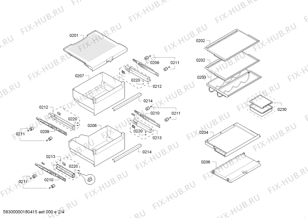 Схема №1 RT242203 с изображением Плата для холодильной камеры Bosch 11002645