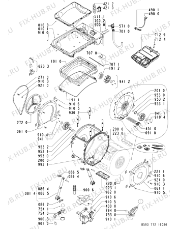 Схема №1 AWE 7721 с изображением Блок управления для стиралки Whirlpool 480110100119