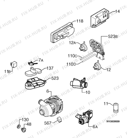 Взрыв-схема посудомоечной машины Zanussi ZDI112B - Схема узла Electrical equipment 268