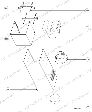 Взрыв-схема вытяжки Zanussi ZHC605X/GB - Схема узла Section 4