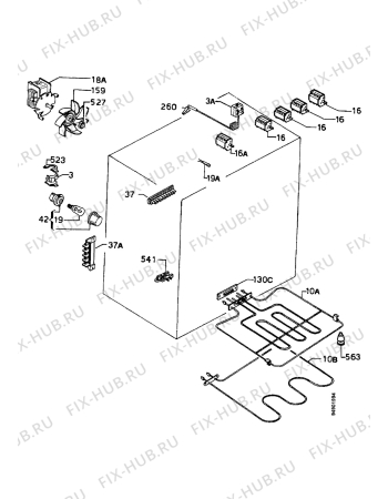 Взрыв-схема плиты (духовки) Zanussi HM541W - Схема узла Electrical equipment