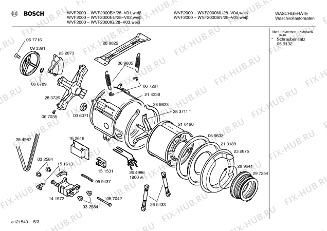 Схема №2 WVF2000IG BOSCH WVF 2000 с изображением Подшипник для стиралки Bosch 00154813