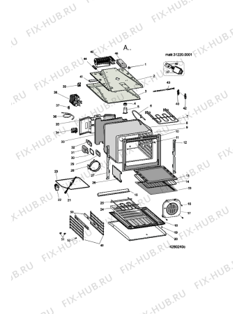 Схема №1 AXMT 6300/IX с изображением Керамическая поверхность для плиты (духовки) Whirlpool 482000091701