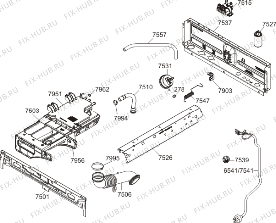 Схема №2 W6454 (443686, WM70.1) с изображением Обшивка для стиралки Gorenje 444593