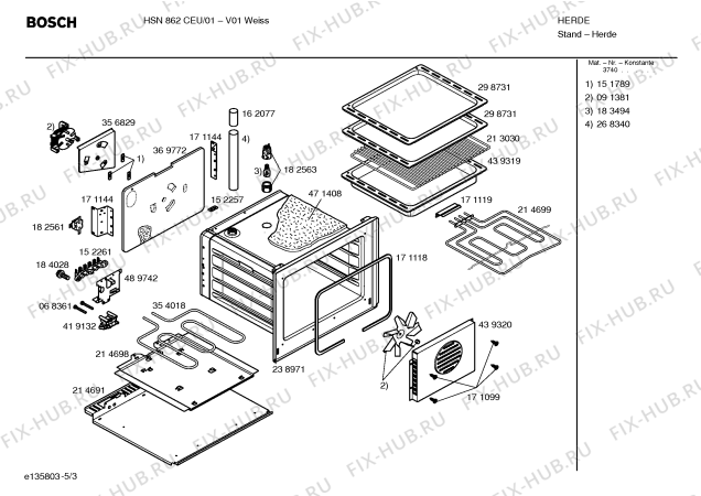 Взрыв-схема плиты (духовки) Bosch HSN862CEU - Схема узла 03