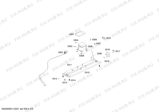 Взрыв-схема холодильника Coldex RS26U7534C REFRIGERADOR STEEL COLDEX RN31 220V/60Hz PERU - Схема узла 03