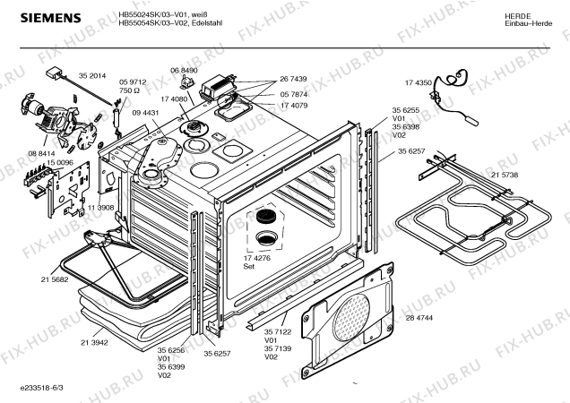 Схема №2 HB55054SK с изображением Инструкция по эксплуатации для электропечи Siemens 00527596